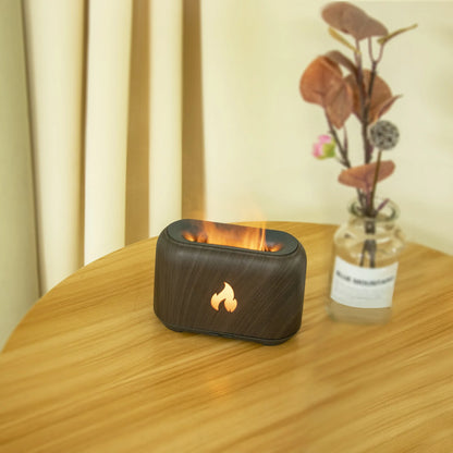 Aroma Diffuser USB Desktop Flame Aroma Diffuser Humidifier 7 Colors Simulation Light Aromatherapy Air Purifier for Bedroom