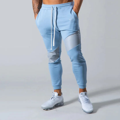 2026 New Fitness Casual Trousers Winter, Spring and Autumn, Splicing Drawstring Combed Cotton Made Sports Men's Trousers