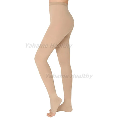 20 - 30mmHg Compression Stockings Closed/Open Toe Waist High Compression Leggings for Edema, Varicose Veins, Swelling, Pregnant