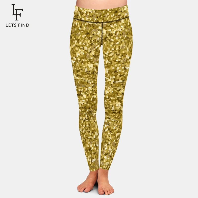 LETSFIND New Arrival Women Leggings High Waist Sexy Women Pants 3D Red Glitter Texture Print Fitness Slim Girls Stretch Leggings