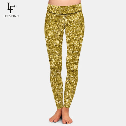 LETSFIND New Arrival Women Leggings High Waist Sexy Women Pants 3D Red Glitter Texture Print Fitness Slim Girls Stretch Leggings