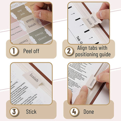 75Pcs Laminated Bible Tabs Boho Theme Bible Tabs Tear-resistant Large Print Bible Book Tabs Bible Study Journaling Supplies