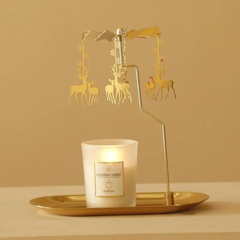 1 Pcs New Lanterns Aromatherapy Candles Trays Rotating Candle Holders Windmills Golden Fragrance Trays Ornaments