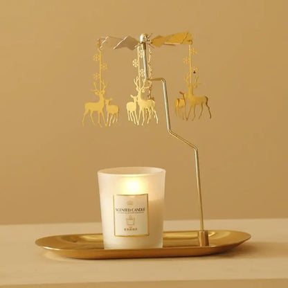 1 Pcs New Lanterns Aromatherapy Candles Trays Rotating Candle Holders Windmills Golden Fragrance Trays Ornaments