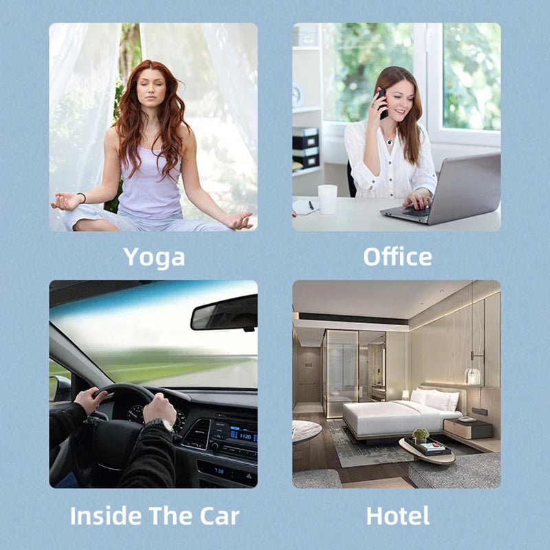 USB Rechargeable Ultrasonic Aroma Diffuser for Car Office Essential Oil Diffuser Home Waterless Aromatherapy Diffuser 2000mAh