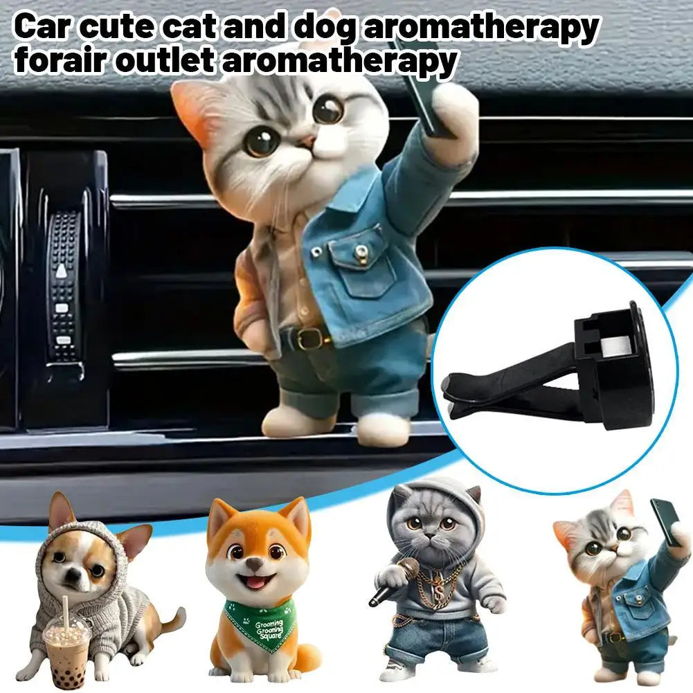 Car Outlet Vent Perfume Clips Car Air Freshener Conditioning Aromatherapy Cute Cat/dog Interior Decoration Accessories Tools