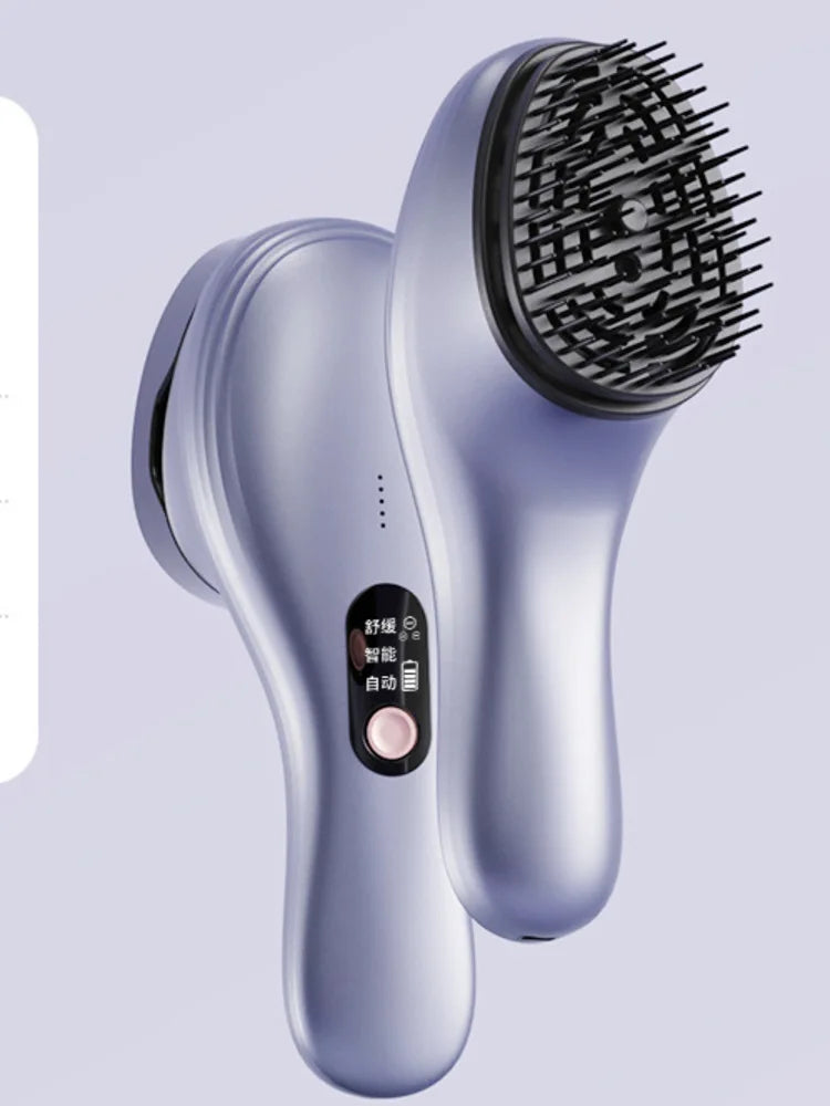 Ultrasonic Head Massager Electric Hair Care Brush Negative Ion Red Light Therapy Scalp Nourishing Comb For Home Use Relaxation