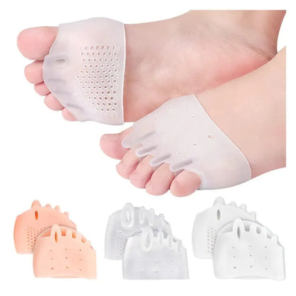 2pcs Silicone Toe Separator Hallux Valgus Corrector Bunion Orthotics Protector Pain Relief Forefoot Pad Socks Foot Care Pedicure