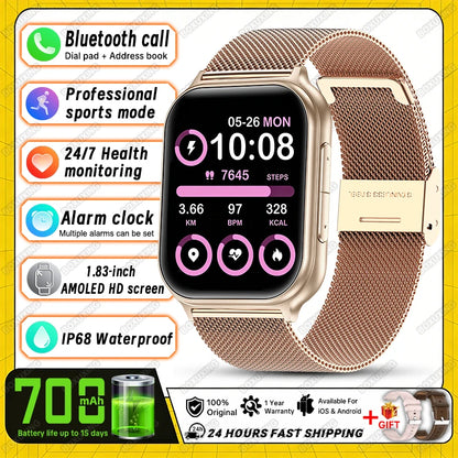 2026 New Bip 6 Pro Smart Watch Men Sports Fitness Heart Rate GPS Track IP68 Waterproof Bluetooth Call Sleep Smartwatches Women