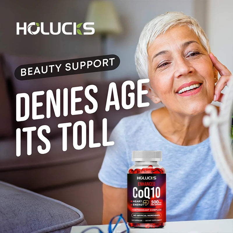 Coenzyme Q10 Supplement, for Heart & Cardiovascular Health, Blood Pressure Balance, Support Energy Brain Function