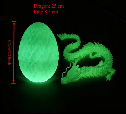 Articulated Dragon Figurine 3D Printed Dragon Egg Mini Model Home Desk Car Ornament Art Craft Decor for Indoor Daily Scenes