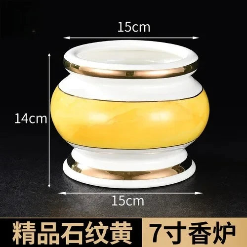 Incense burner for Buddha, household, indoor, ceramic, large incense burner, Buddhist utensils, holy water cup, incense burning