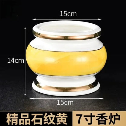 Incense burner for Buddha, household, indoor, ceramic, large incense burner, Buddhist utensils, holy water cup, incense burning
