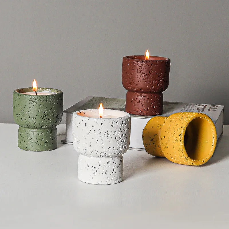 Simple Cement Home Aromatherapy Candle Empty Cup Diy High-value Crafts Indoor Candlestick Modern Home Decoration Ornaments