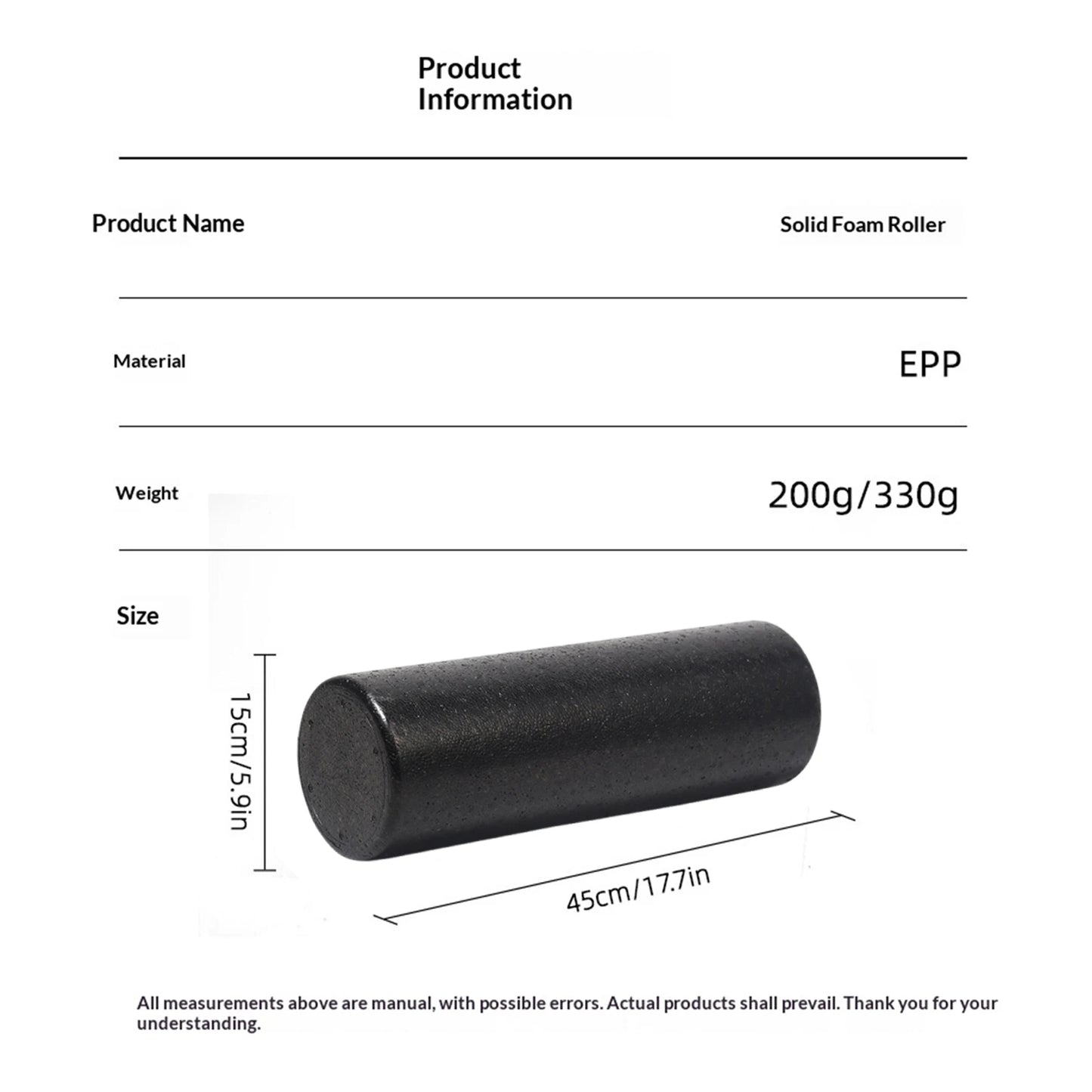 45cm EPP Foam Roller Multi-Purpose Portable Massager Roll Back Leg Arm Foam Massage Shaft For Fitness Training & Massage