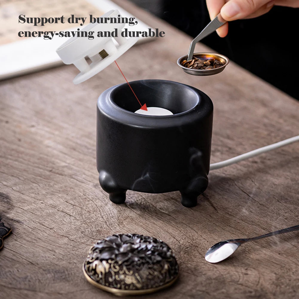 Antique lotus Plug-in style incense burner, Digital electronic temperature regulating Aromatherapy burner, Tea room decorations