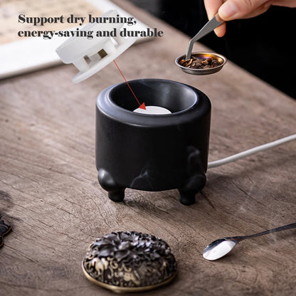 Antique lotus Plug-in style incense burner, Digital electronic temperature regulating Aromatherapy burner, Tea room decorations