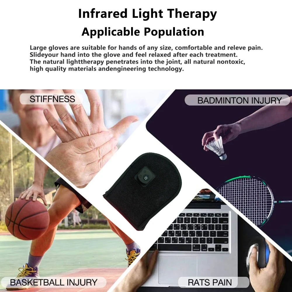 New LED Infrared Red Light Therapy Glove for Hand Joint Pain Relief Arthritis Treatment Finger Pain Relief Muscle Relaxation