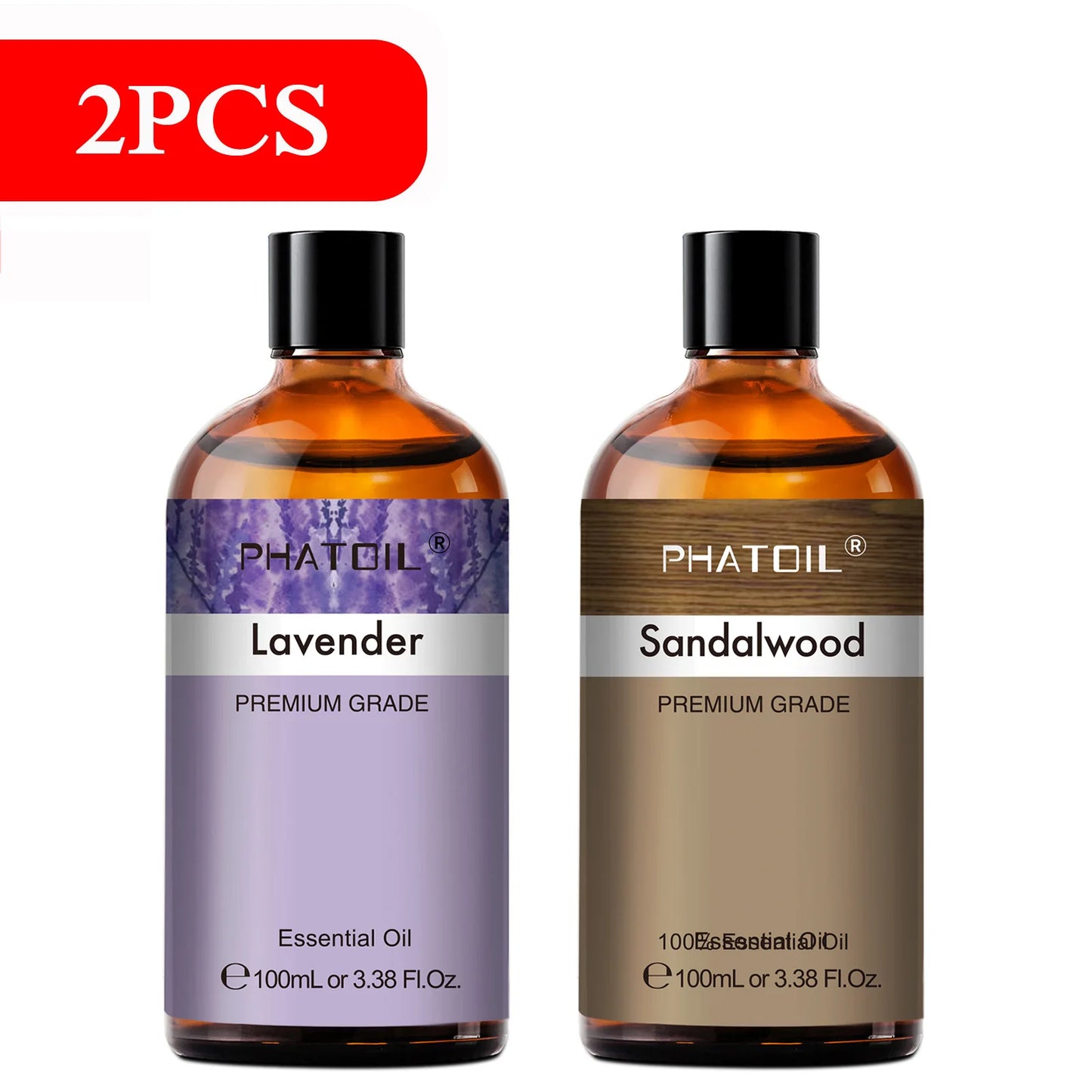 PHATOIL 100ml Aromatherapy Essential Oil-Lavender Rose Vanilla Eucalyptus Sandalwood Pine Needles for Diffuser,Candle Making