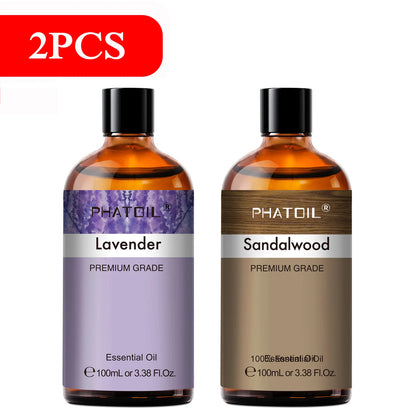 PHATOIL 100ml Aromatherapy Essential Oil-Lavender Rose Vanilla Eucalyptus Sandalwood Pine Needles for Diffuser,Candle Making