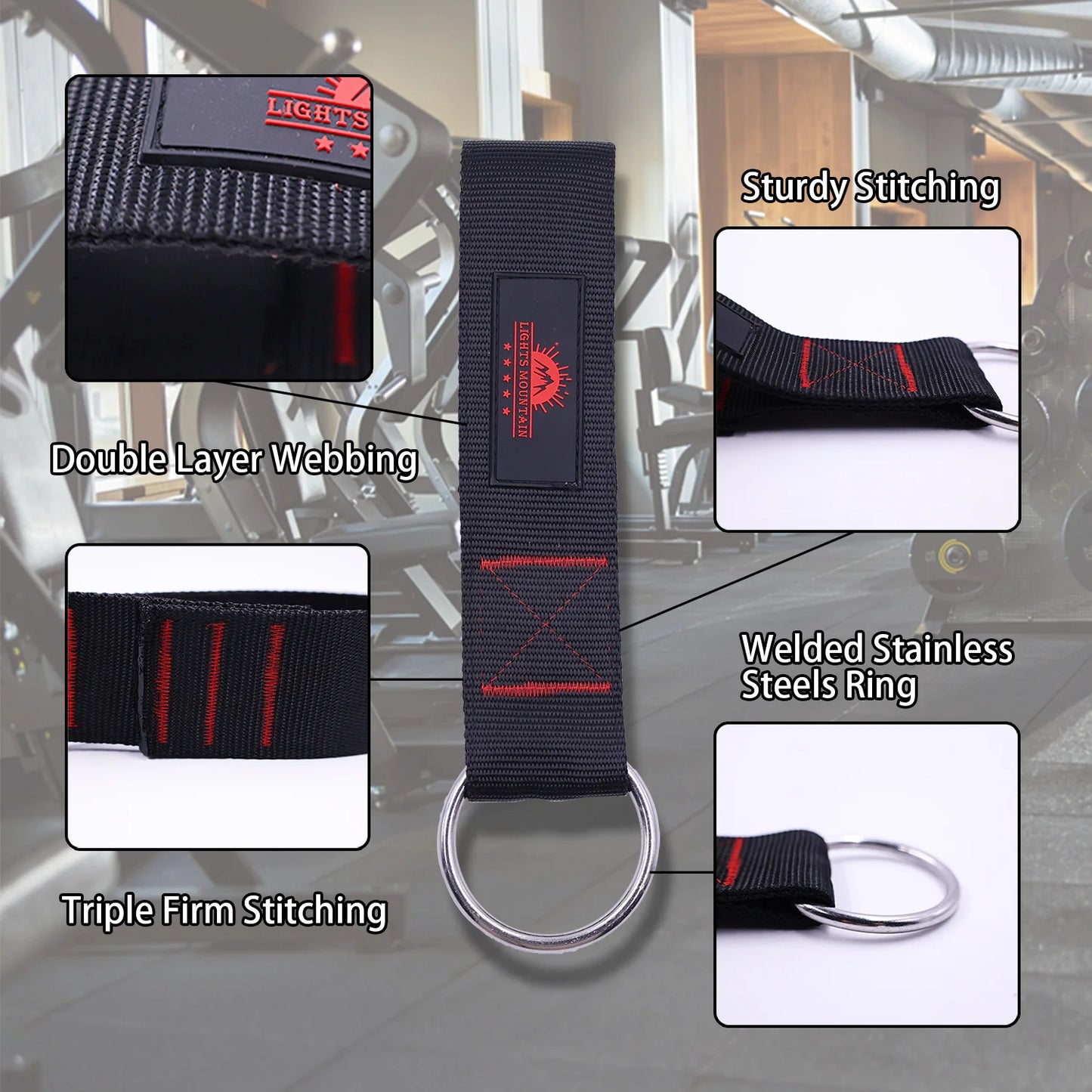 Weightlifting Dip Belt  Accessories for dips and Pull-ups Double-Layered Webbing Strap with Carabiners for Fitness Bodybuilding