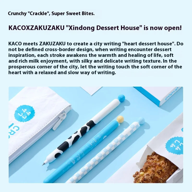 KACO ZAKUZAKU Gel Pen Set,0.5mm Smooth ST Nib Aesthetic Writing Black Ink Stress-Relief Signing Stylos For Journaling,Work,Study