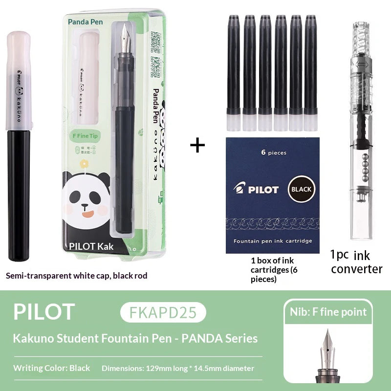 PILOT Fountain Pen Lightweight Barrel SMILEY Cute Panda Nib/Cap Practice Pen Business School Journaling Gift Japanese Stationery