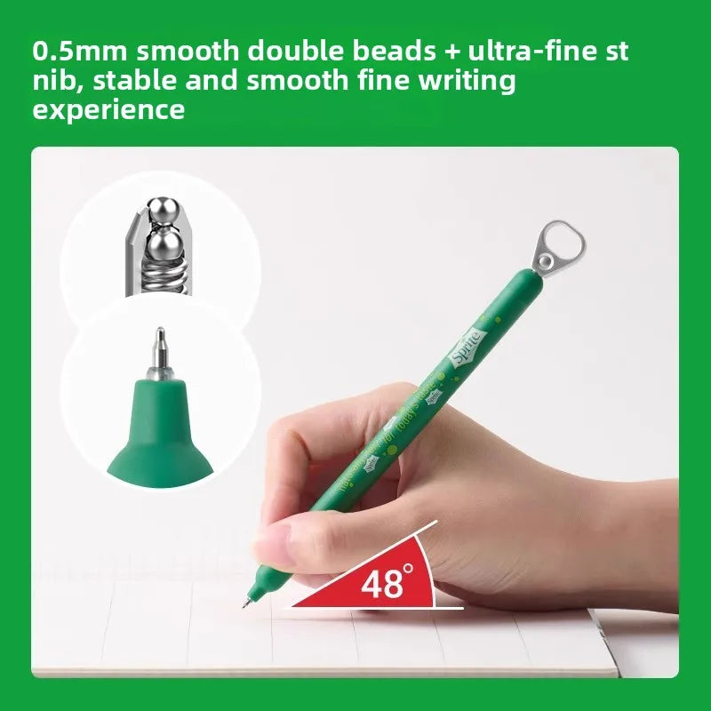 New KACO x Sprite Limited Edition Gel Pen,Dual Ball Pen Quick Drying Stylo 0.5mm Click Smooth Writing For School&Journaling