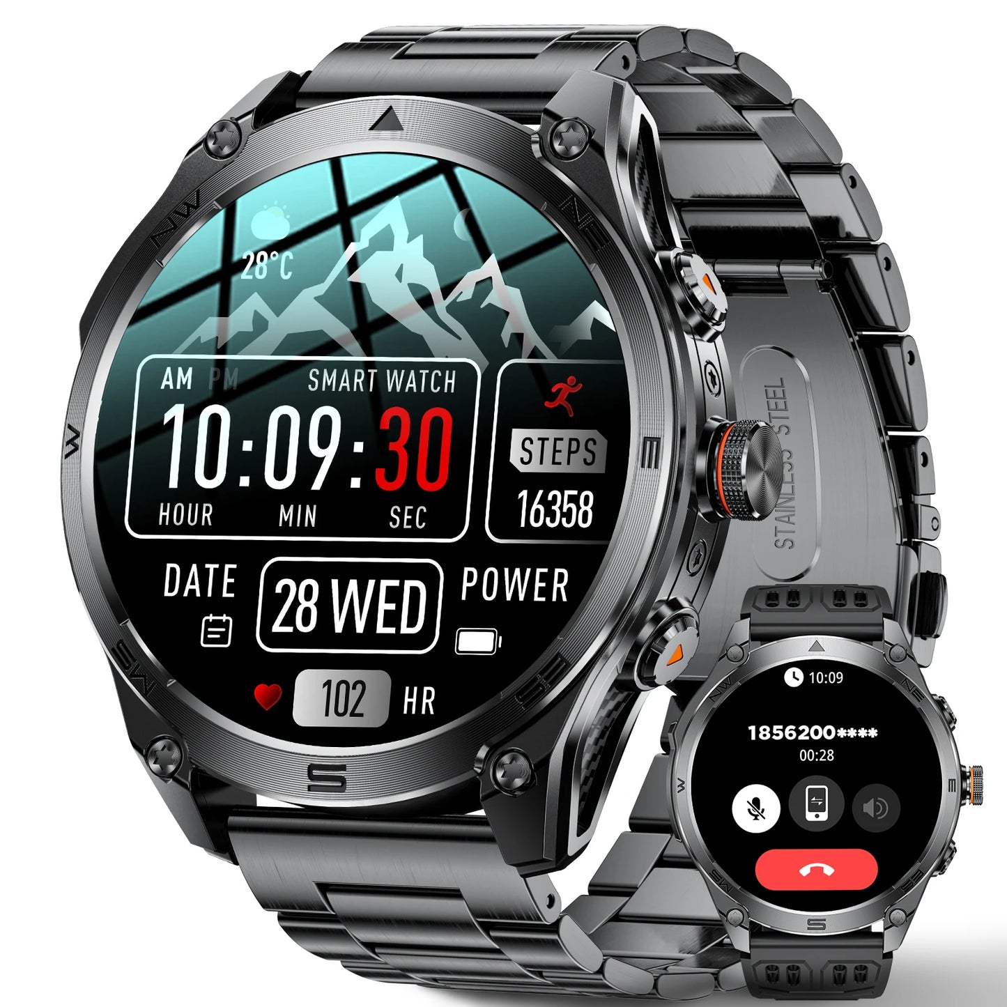 2026 New Genuine Watch Smart Watch Men AMOLED Flashlight 1000Mah Battery 10ATM Waterproof Fitness Track Call Smartwatches
