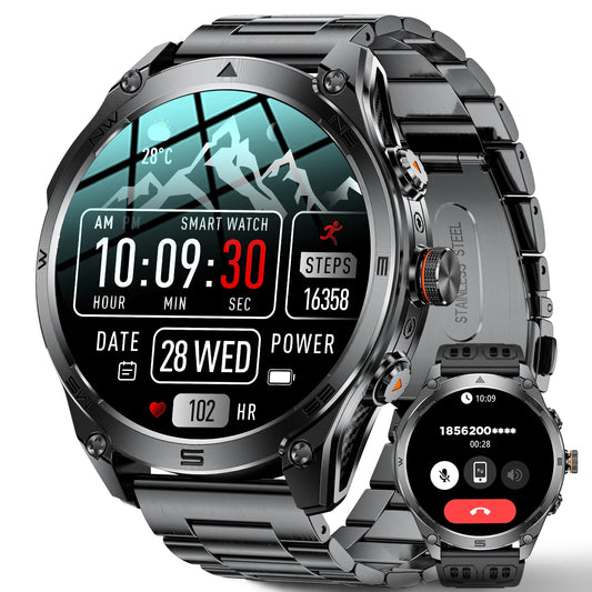 2026 New Genuine Watch Smart Watch Men AMOLED Flashlight 1000Mah Battery 10ATM Waterproof Fitness Track Call Smartwatches
