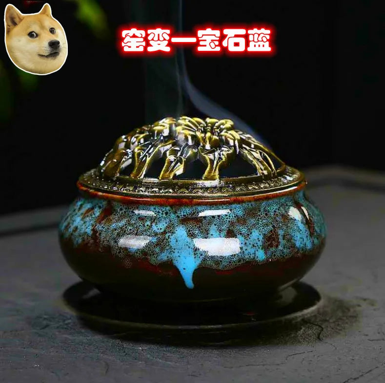 Ceramic Incense Burner Household Incense Kiln Ceramic Incense Burner Sandalwood Box Incense Diffuser Ceramic Incense Burner