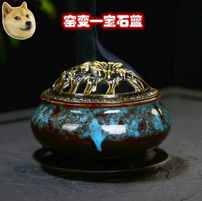 Ceramic Incense Burner Household Incense Kiln Ceramic Incense Burner Sandalwood Box Incense Diffuser Ceramic Incense Burner