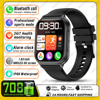 2026 New Bip 6 Pro Smart Watch Men Sports Fitness Heart Rate GPS Track IP68 Waterproof Bluetooth Call Sleep Smartwatches Women