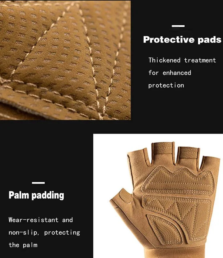 Men & WomenHalf Finger Cycling Gloves - Non-slip, durable tactical gloves for outdoor sports, training and fitness