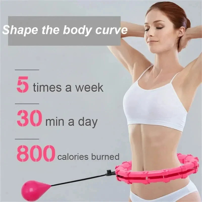 Smart Weighted Hula Hoop For Adults Weight Loss 47 Inch Waist 24 Detachable Links Fitness Hoop For Women And Beginners