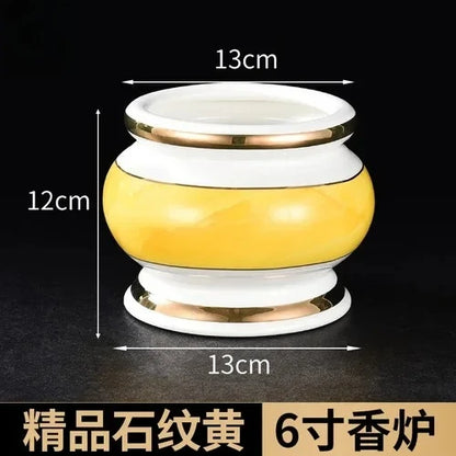 Incense burner for Buddha, household, indoor, ceramic, large incense burner, Buddhist utensils, holy water cup, incense burning