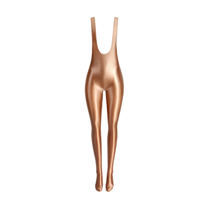 MJINM Glossy Silky Smooth High Stretch Bodybuilding Yoga Sports Tight Leggings Strap Jumpsuit Bodysuit Catsuit Overalls Playsuit