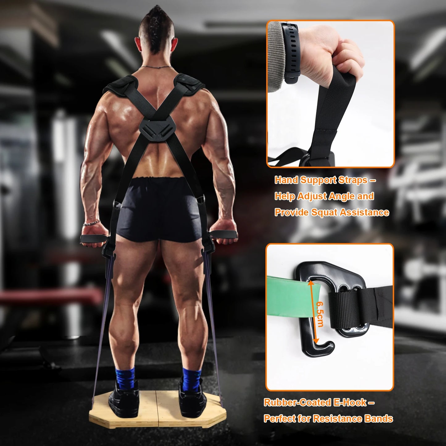Heavy-Duty Squat Harness Vest for Resistance Bands Adjustable Weighted Training Strap for Full Body Workouts fitness equipment