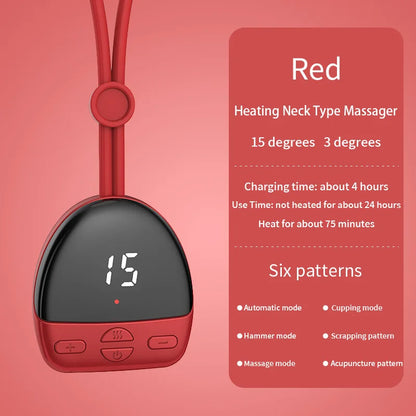 Portable Electric Neck Massager EMS Pulse Cervical Spine Massager 3 Gear Hot Compress Smart Neck Massage Muscle Relaxation Tool
