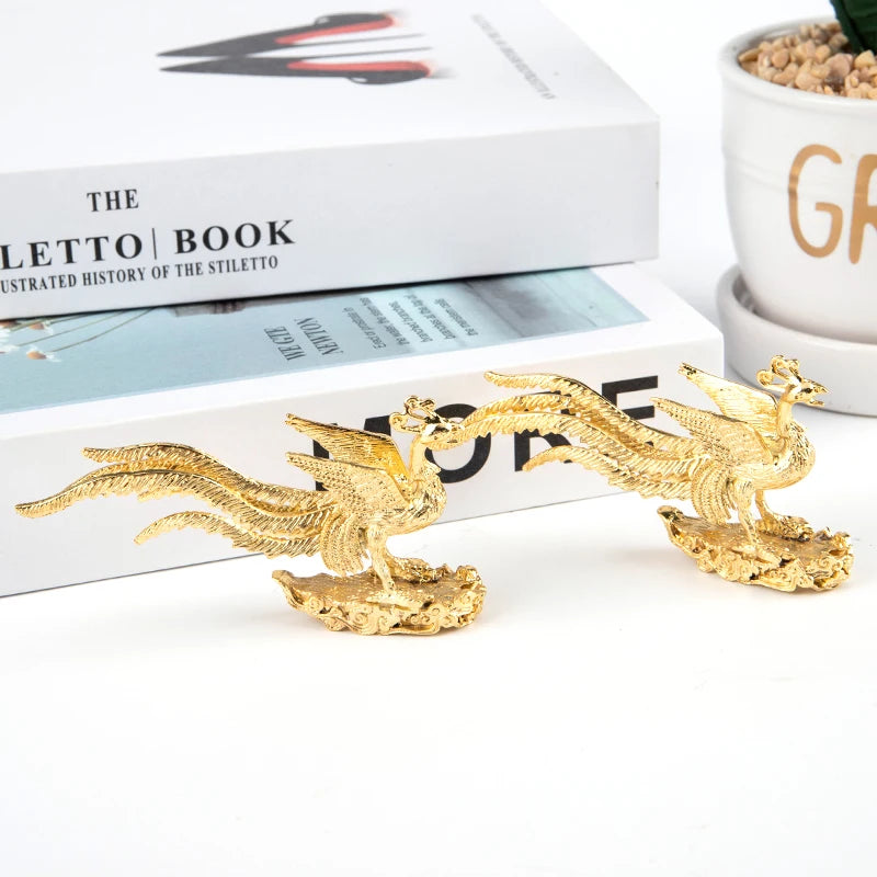 Gold Phoenix Statue Incense Burner 1PCS Portable Incense Stick Holder Home Decoration