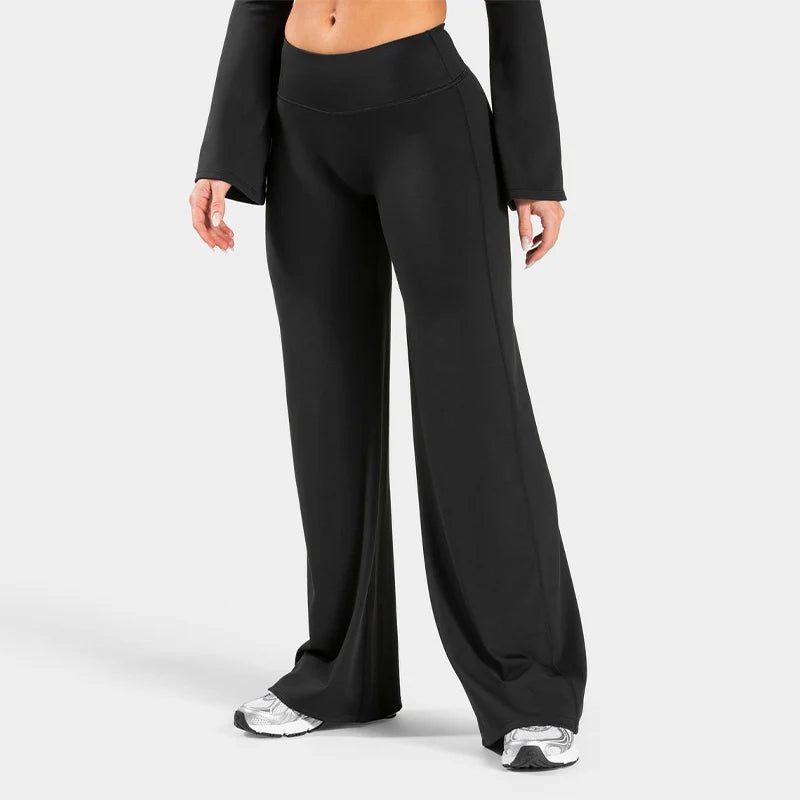 Charming Pro Scrunch Straight Leg Pants Butt Lifting Wide Leg Sweatpants Fitness Jogging Yoga Gym Push Up Women Baggy Leggings