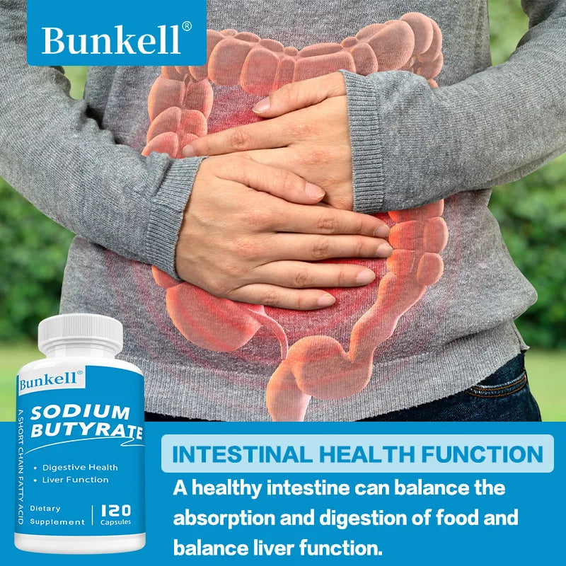 Sodium Butyrate Supplement - Helps Gut Health, Detox and Cleansing of The Liver, Digestive Health,Non-GMO