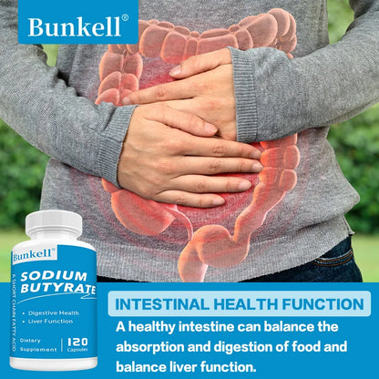 Sodium Butyrate Supplement - Helps Gut Health, Detox and Cleansing of The Liver, Digestive Health,Non-GMO