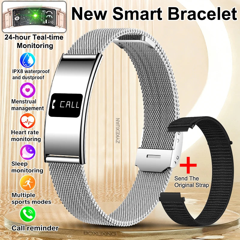 New Fashion Women Smart Bracelet IPX8 Waterproof Heart Rate Sleep Monitor Health Sports Fitness Tracker Call Reminder Smartwatch