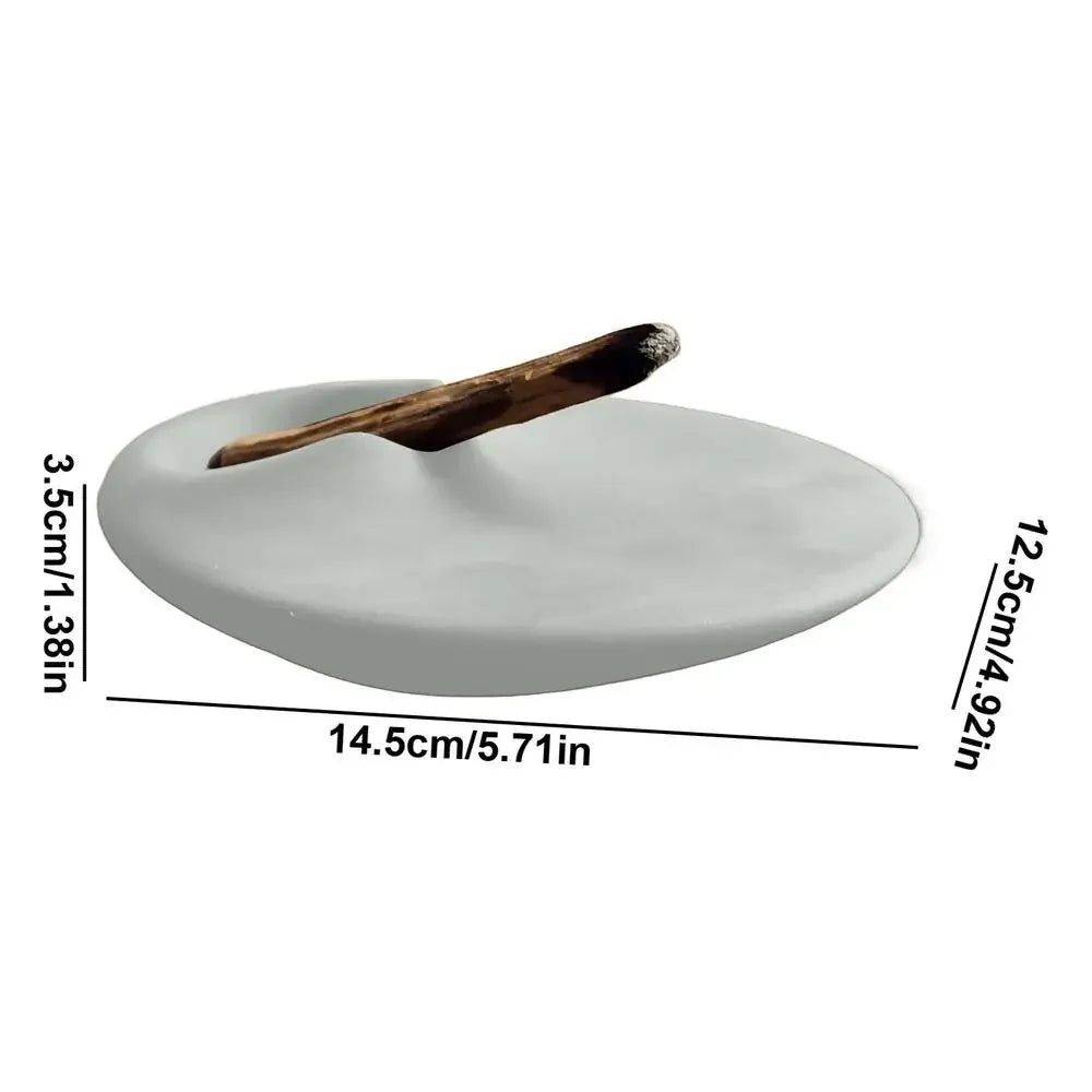 Wood Holder Incense Holder Cement Incense Burner Tray Decorative Relaxation Meditation Container Tray Yoga Home Decor Gifts