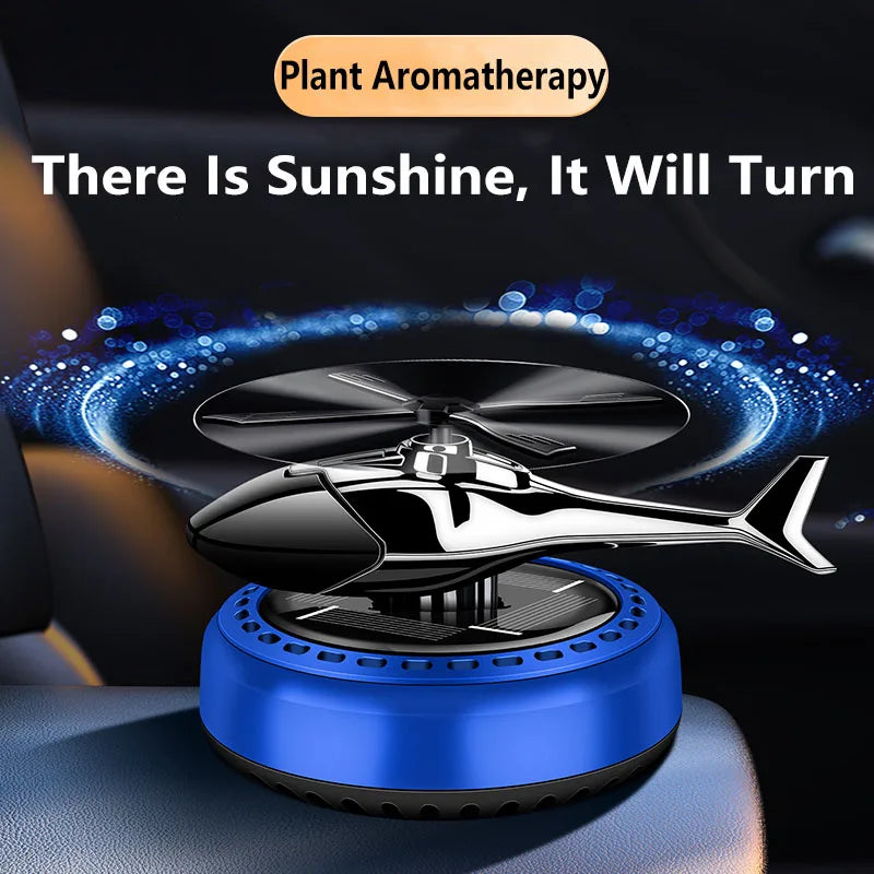 Solar Rotary Aromatherapy Helicopter Solar Aromatherapy Automobile Air Freshener Alloy + ABS Wood Perfume Automatic Diffuser