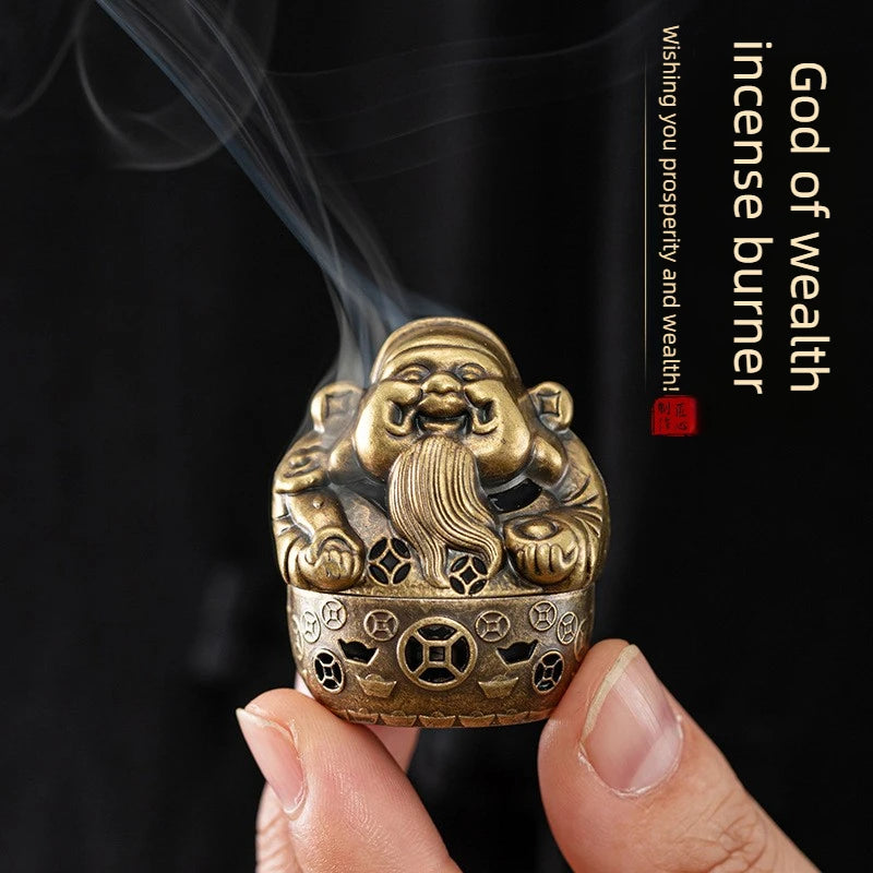 God of Wealth incense burner, incense road aromatherapy burner, tea ceremony ornament, household indoor sandalwood burner