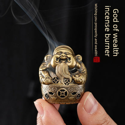 God of Wealth incense burner, incense road aromatherapy burner, tea ceremony ornament, household indoor sandalwood burner