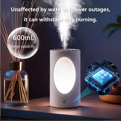 600ml Portable Aroma Diffuser With Colorful LED Lights Battery Rechargeable Wireless Air Humidifier For Bedroom Office