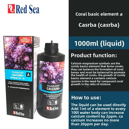 RedSea Coral Reef Essential Elements-Calcium Magnesium KH Strontium Iron Supplement for SPS/LPS-Aquarium Trace Minerals Additive